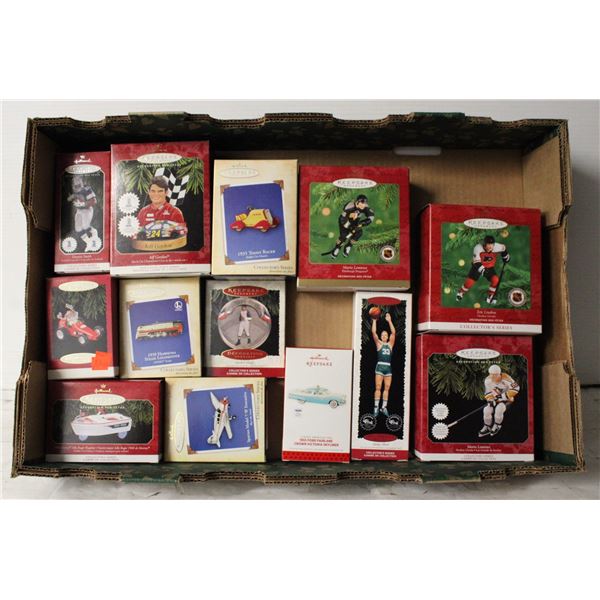 NEW VINTAGE SPORTS AND VEHICLE HALLMARK ORNAMENTS