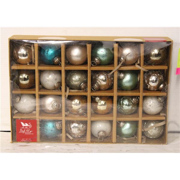 SET OF 24 REAL GLASS CHRISTMAS
