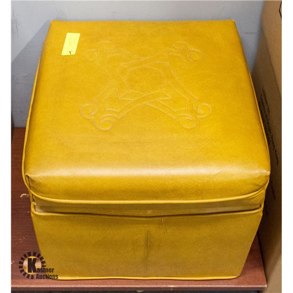 VINTAGE FOOT STOOL (16"L X 16"W X 13"H)