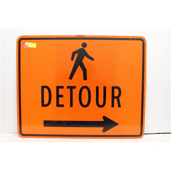 PEDESTRIAN DETOUR ROAD SIGN