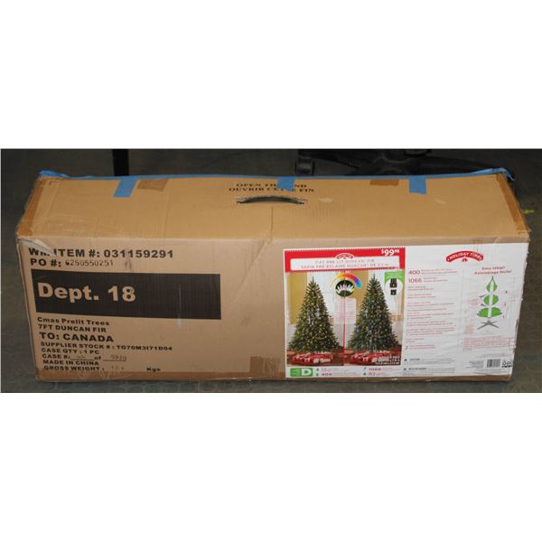 HOLIDAY TIME 7 FOOT PRE-LIT DUNCAN FIR
