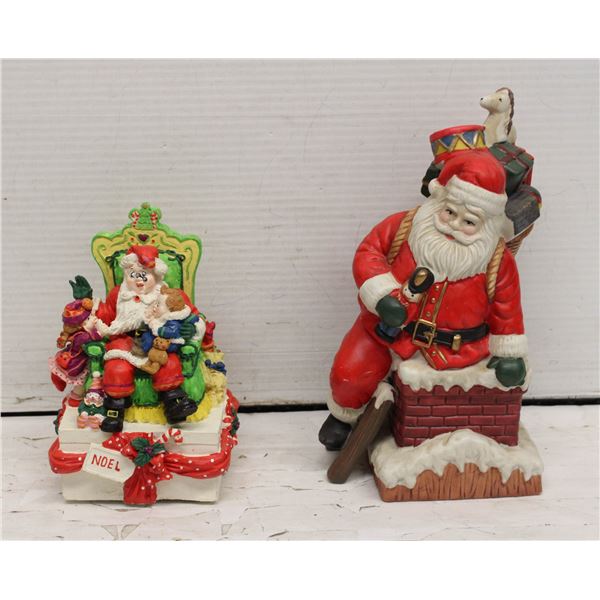 SET OF 2 CHRISTMAS MUSIC BOX SANTA