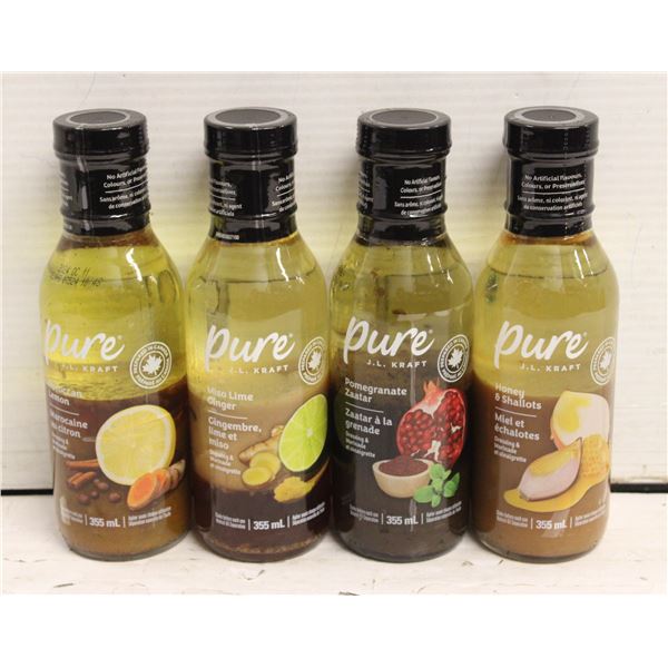4 ASSORTED FLAVOURS KRAFT PURE SALAD DRESSING