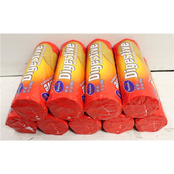 NINE PACKAGES OF BURTON’S ENGLISH DIGESTIVE