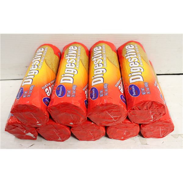 NINE PACKAGES OF BURTON DIGESTIVE COOKIES BEST