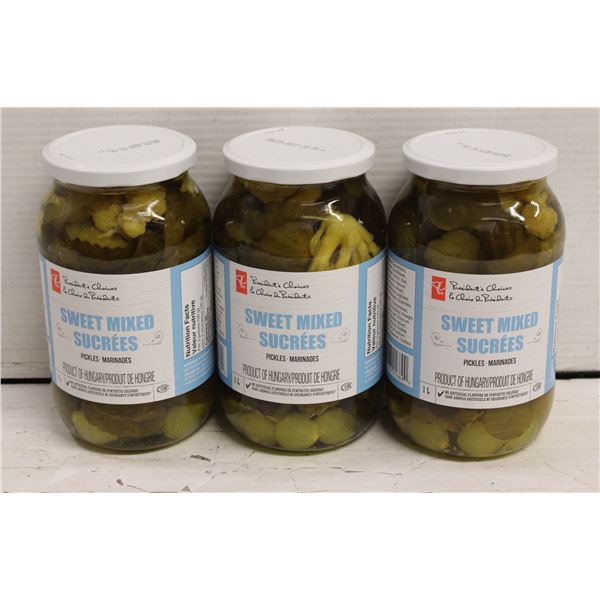 THREE JARS PRESIDENT CHOICE 1 L SWEET PICKLES