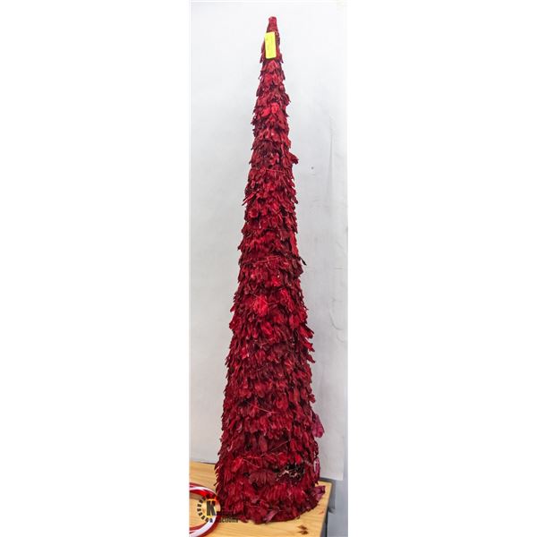 4 FT RED GLITTER PORCH CHRISTMAS TREE-ESTATE