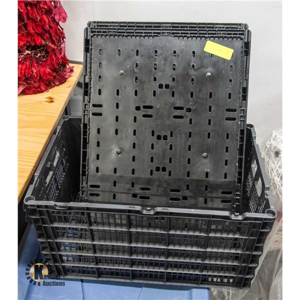 LOT OF BLACK FOLDING TOTES