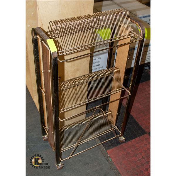 METAL RECORD STAND 12"X20"X37"