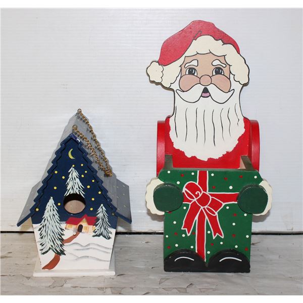 BIRD HOUSE & SANTA TOILET PAPER HOLDER