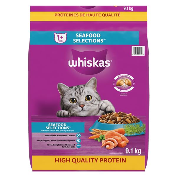 9.1KG BAG OF WHISKAS SEAFOOD CATFOOD