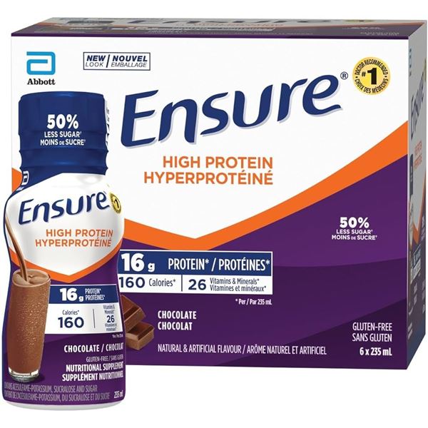 NEW ENSURE HIGH PROTEIN CHOCOLATE GLUTEN FREE