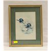 Image 1 : VINTAGE FRAMED PURPLE BREASTED CARIBS PRINT
