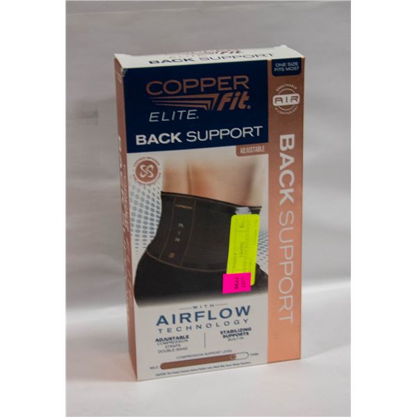 COPPER FIT ELITE BACK SUPPORT, ADJUSTABLE