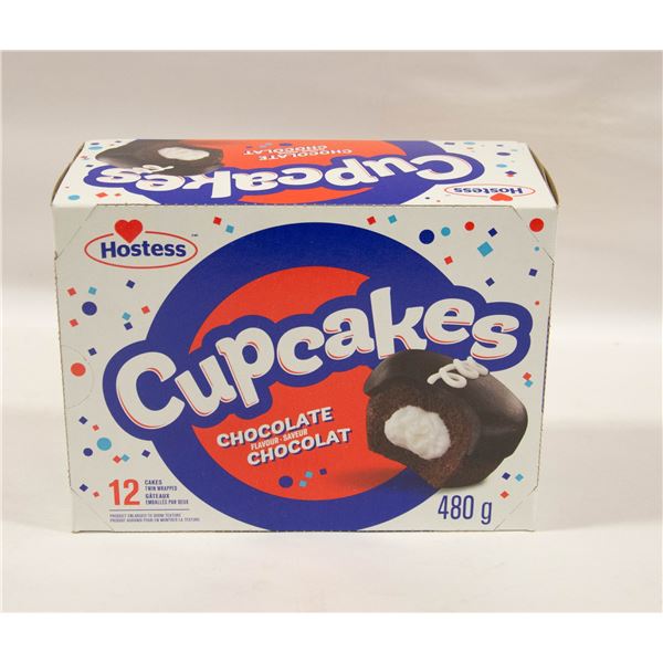 12 HOSTESS CUPCAKES - CHOCOLATE FLAVOUR 480G PER