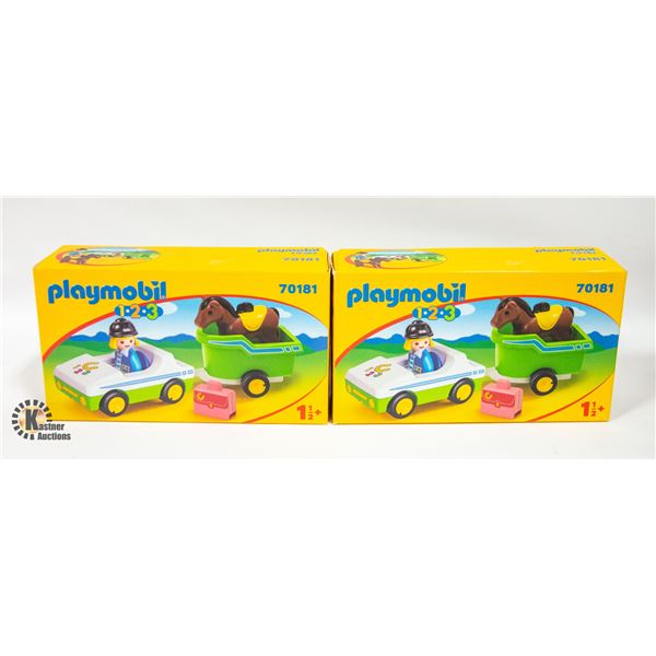 F-SEALED (2) PLAYMOBIL 1.2.3 CAR
