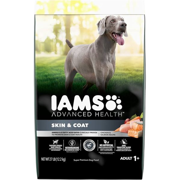 12.2KG BAG OF IAMS CHICKEN & SALMON DOG FOOD