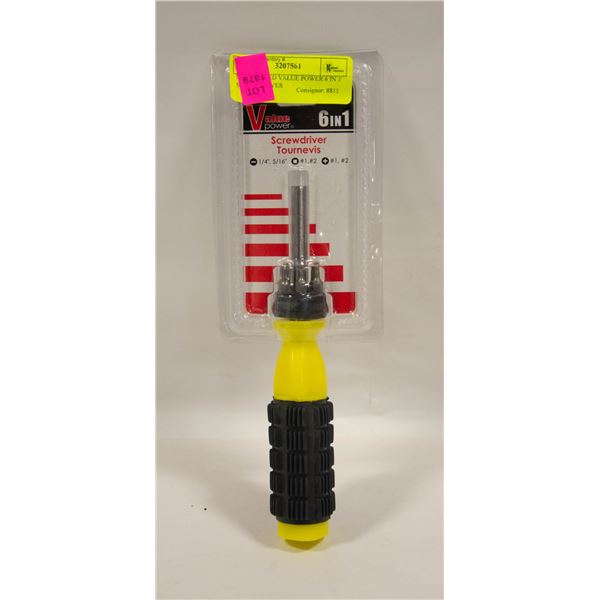 NEW SEALED VALUE POWER 6 IN 1 SCREW DRIVER