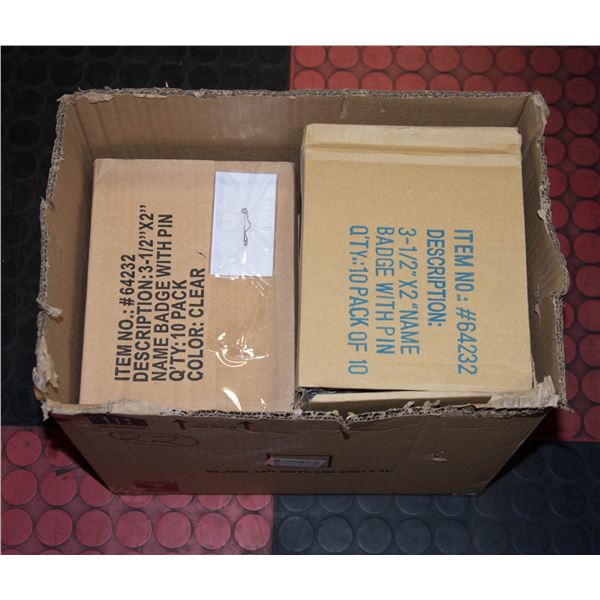 BOX OF NAME BADGE HOLDERS+INSERTS 500PCS.
