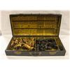 Image 2 : XLARGE ASIAN VINTAGE CHESS SET IN WOOD CHEST
