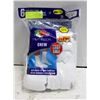 Image 1 : WHITE CREW SOCKS 12-16 SIZE 6-PACK FRUIT OF LOOM