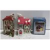 Image 1 : 3 PCS XMAS PORCELAIN VILLAGES HOUSES WORKING