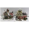 Image 1 : 2 PCS XMAS PORCELAIN VILLAGES HOUSES WORKING