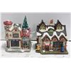Image 1 : 2 PCS XMAS PORCELAIN VILLAGES HOUSES WORKING