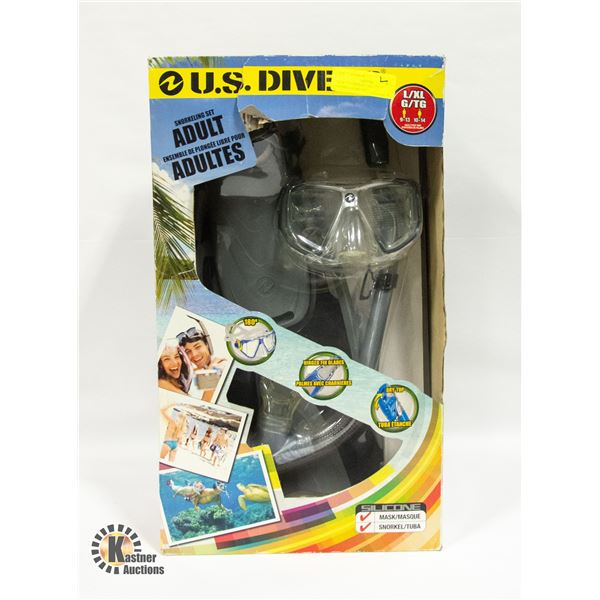 NEW "US DIVERS" ADULT SNORKELLING SET -