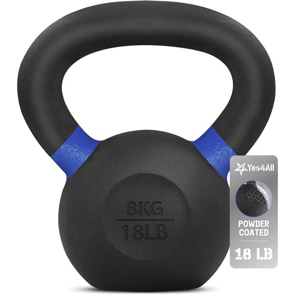 NEW YES4ALL 18LBS CAST IRON KETTLEBELL
