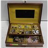 Image 1 : LARGE JEWELRY BOX WITH VINTAGE JEWELRY