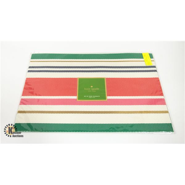 NEW KATE SPADE STRIPED VINYL PLACEMATS