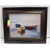 Image 1 : ESTATE SIGNED BOATS PICTURE APPROX 16" X 20"ESTATE
