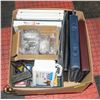 Image 1 : LARGE BOX OF OFFICE SUPPLIES INCL. BINDERS,