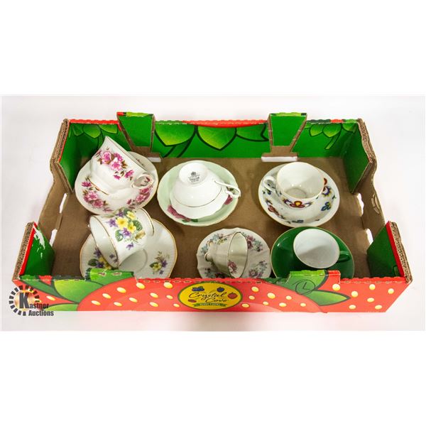 FLAT WITH 6 COLLECTIBLE CUP & SAUCER SETS