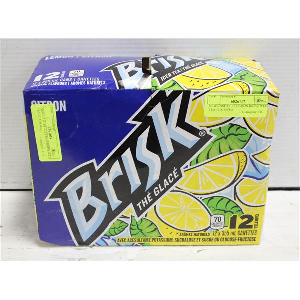 NEW CASE OF 12 LEMON BRISK ICED TEA 12 X 355ML