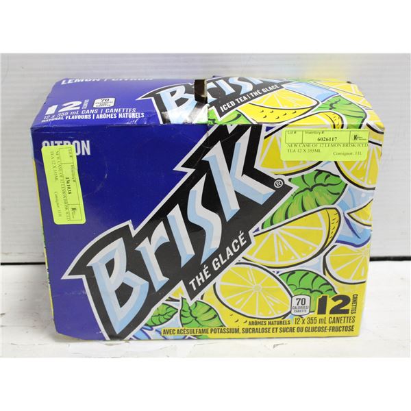 NEW CASE OF 12 LEMON BRISK ICED TEA 12 X 355ML