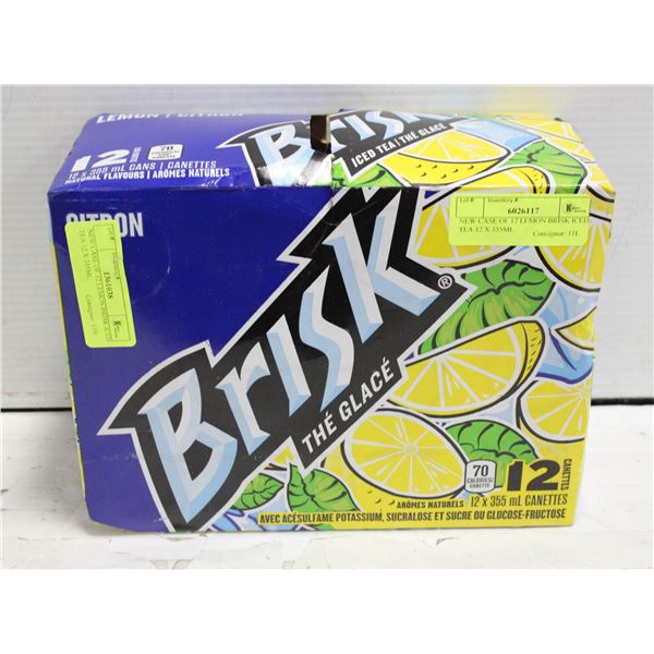 NEW CASE OF 12 LEMON BRISK ICED TEA 12 X 355ML