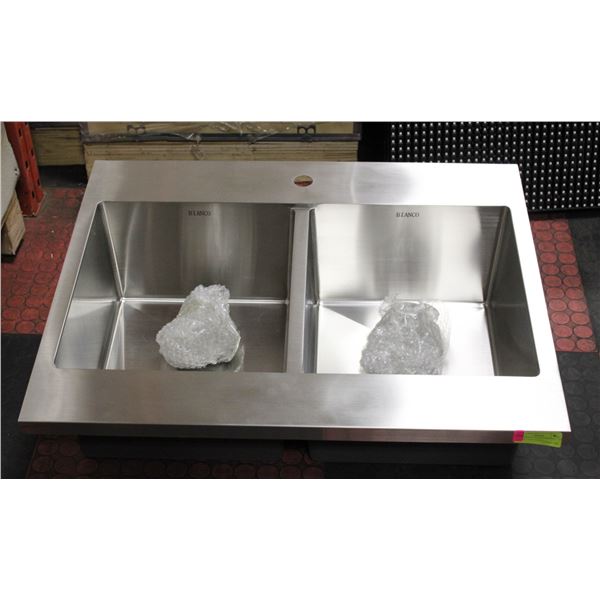 NEW BIANCO STAINLESS STEEL DOUBLE SINK INSERT