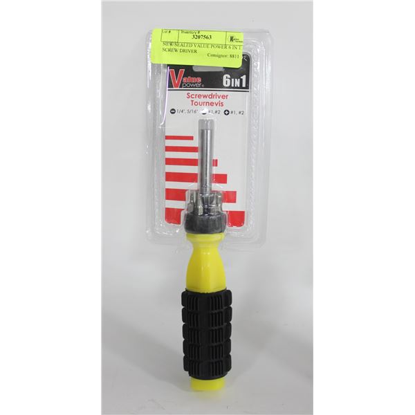 NEW SEALED VALUE POWER 6 IN 1 SCREW DRIVER