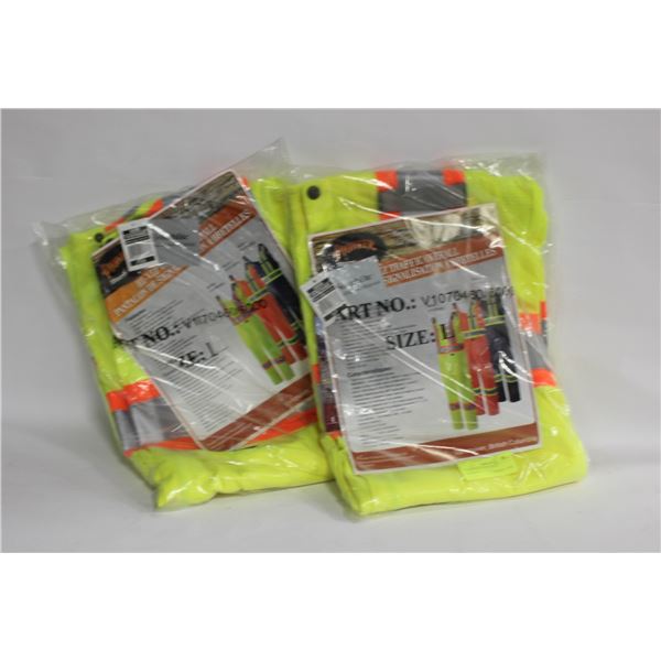 2 PIONEER HI VIZ TRAFFIC OVERALLS SZ LRG