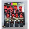 Image 1 : PROLOC RETRACTABLE RATCHET TIE DOWN STRAPS 4 PACK