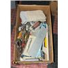 Image 1 : LARGE BOX OF TROWELS NEW WELDING GLOVES AND TOOLS