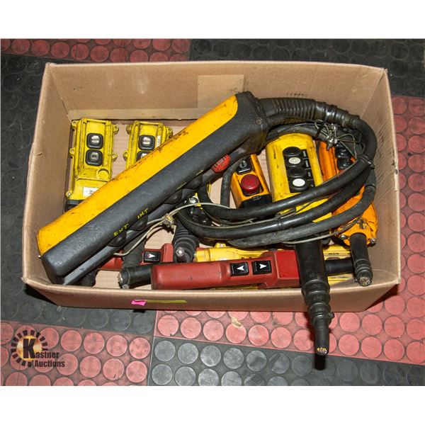 BOX OF USED CRANE PENDANTS X 10