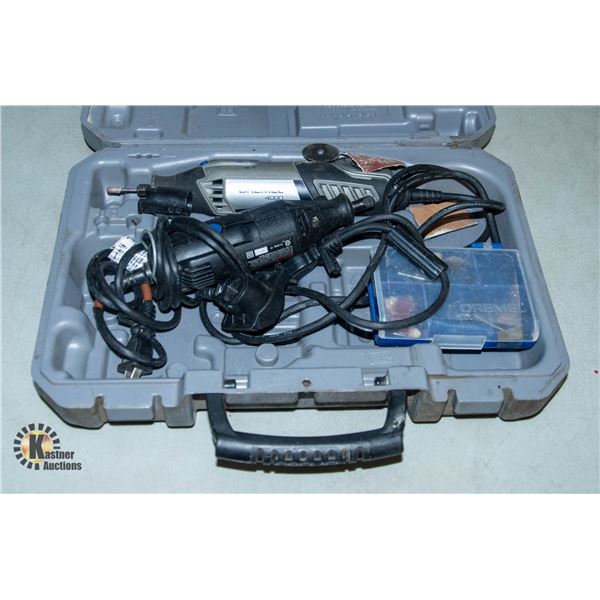 TWO DREMEL TOOLS WITH CASE
