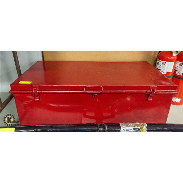 RED STEEL JOB BOX - HEAVY DUTY DUAL CLAMP