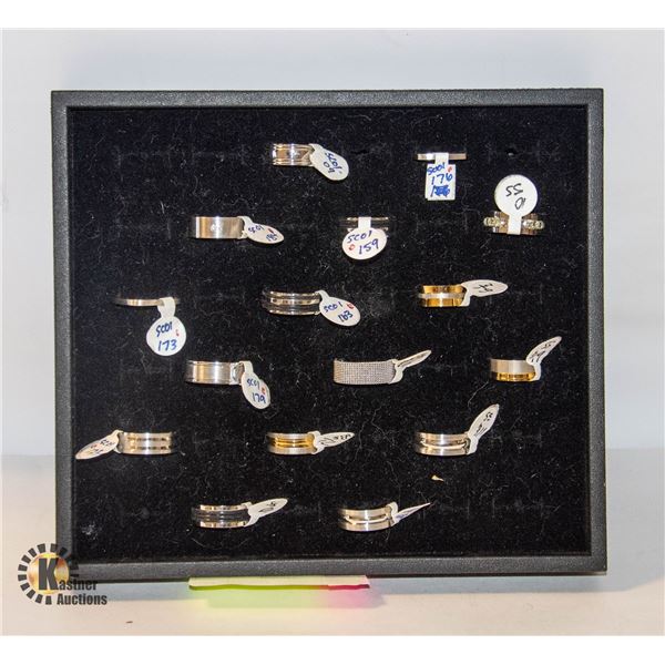 RING TRAY OF ESTATE RINGS ALL DIFFERENT DESIGNS