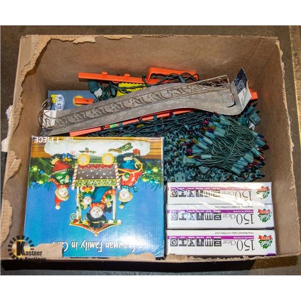 LARGE LOT OF NEW HOLIDAY LIGHTS WITH SNOWMAN