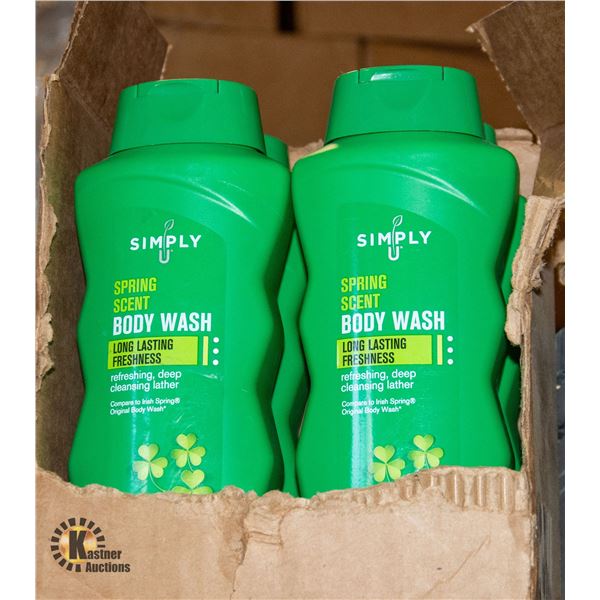 NEW CASE OF SIMPLY U SPRING SCENT BODY WASH