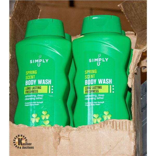 NEW CASE OF SIMPLY U SPRING SCENT BODY WASH